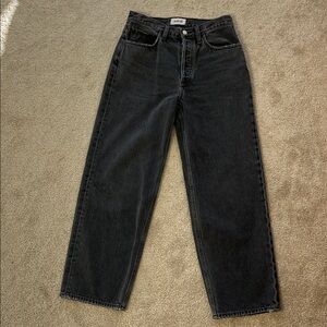Agolde washed black (paradox) relaxed fit, 28” inseam, button fly - WORN ONCE